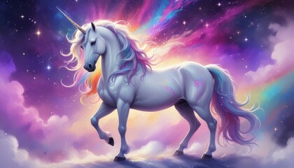 painting-A-majestic-white-unicorn-with GENERATE AI