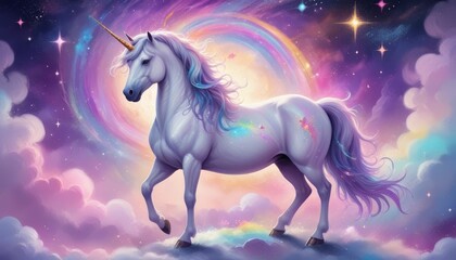 painting-A-majestic-white-unicorn-with GENERATE AI