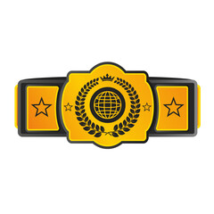 Pattern belt world champion martial arts isolated