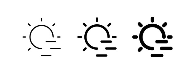 Editable cloudy windy sun vector icon. Part of a big icon set family. Perfect for web and app interfaces, presentations, infographics, etc