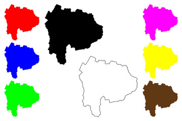 Obraz premium Yamanashi Prefecture (Administrative divisions of Japan, Prefectures of Japan) map vector illustration, scribble sketch Yamanashi map