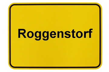 Illustration eines Ortsschildes der Gemeinde Roggenstorf in Mecklenburg-Vorpommern