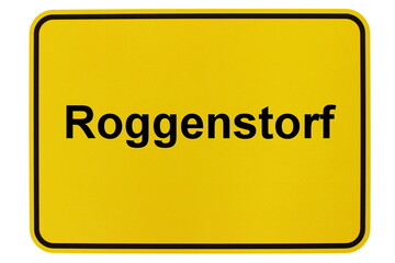 Illustration eines Ortsschildes der Gemeinde Roggenstorf in Mecklenburg-Vorpommern