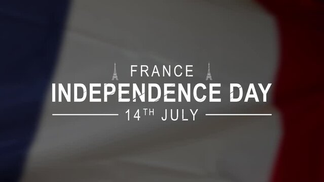 Bastille Day, French National Day animated background illustration with the flag of France and The Eiffel Tower animation