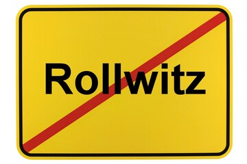 Illustration eines Ortsschildes der Gemeinde Rollwitz in Mecklenburg-Vorpommern