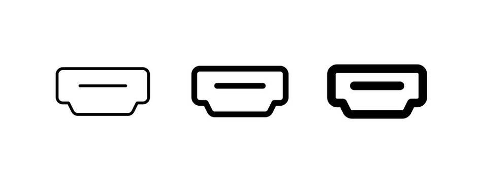 Editable vector hdmi cable port icon. Part of a big icon set family. Perfect for web and app interfaces, presentations, infographics, etc