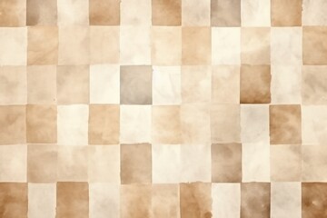 Vintage beige checkered watercolor background