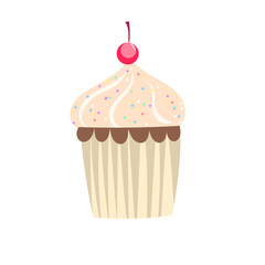 Birthday cake isolated on white background. Vector Illustration EPS 10