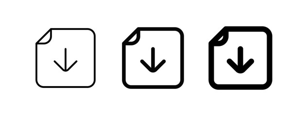 Editable vector download file icon. Part of a big icon set family. Perfect for web and app interfaces, presentations, infographics, etc