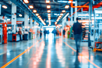 Fototapeta premium Inside a factory out of focus