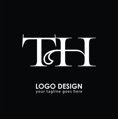 TH TH Logo Design, Creative Minimal Letter TH TH Monogram