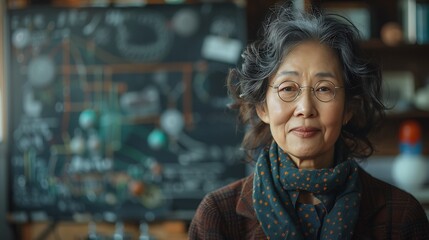 Chinese Physics Educator Explaining Concepts with Diagrams on a Whiteboard