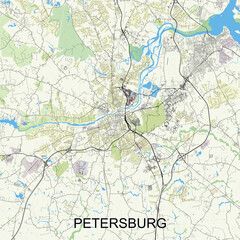 Petersburg, Virginia, United States map poster art