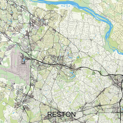 Reston, Virginia, United States map poster art