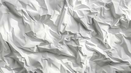 Texture of crumpled white paper with play of light and shadow