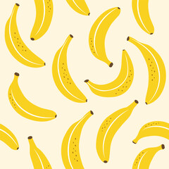 Bananas seamless pattern. Vector flat illustration of banana. © Maxim Filitov
