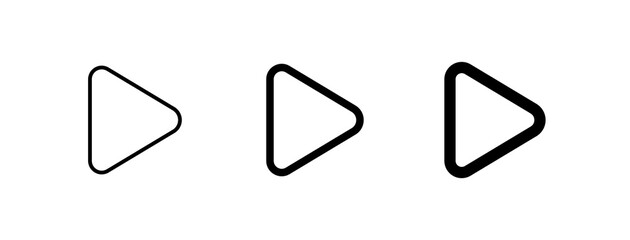 Editable vector right triangle arrow icon. Black, transparent white background. Part of a big icon set family. Perfect for web and app interfaces, presentations, infographics, etc