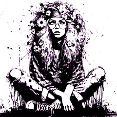 portrait of a person hippie