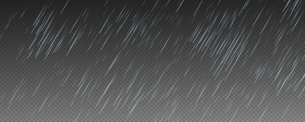 Raindrops on transparent background. 
Storm with rain and white cloud isolated on transparent background. Downpour, hail rainy weather. png