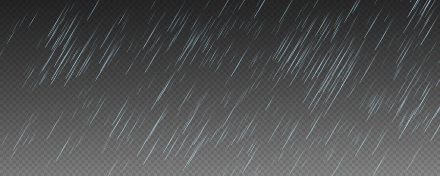 Raindrops on transparent background. 
Storm with rain and white cloud isolated on transparent background. Downpour, hail rainy weather. png
