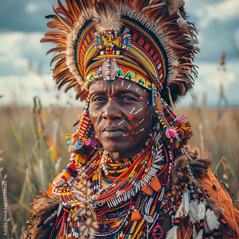 Wall mural portraits of indigenous tribes east africa natural light and wide apertures - Wall murals