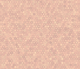 Vector science background featuring simple stacked hexagons in a regular pattern with a multiple tones color palette. Seamless and tileable vector illustration.