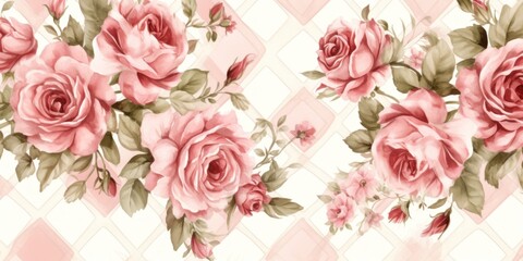 Vintage checkered watercolor background pattern color colorful