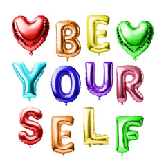 Bright rainbow balloons for Pride Day celebration. Be yourself. LGBTQ+.isolated with transparent background. png