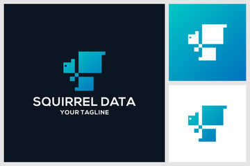 Fototapeta premium Squirrel Tech logo design vector