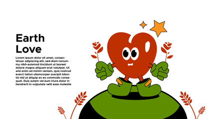 Hand drawn of love illustration for earth celebration