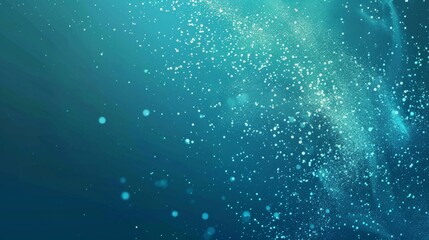 Turquoise and moss-themed design with digital particles. Perfect for scientific conference posters with ample negative space for content.