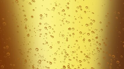 Beautiful Beer Bubbles Rising Up. Loopable Animation of Sparkling Water