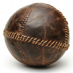 Leather ball , isolated on white background , high quality, high resolution