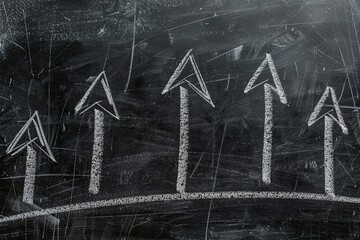Sales increase tactics drawn, isolated on black chalkboard background and texture.