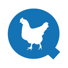 Chicken Logo combine with letter Q vector template
