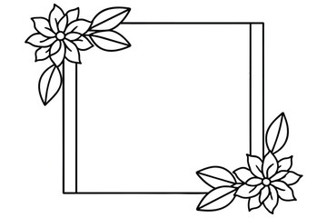 Frames with flowers line art vector illustration