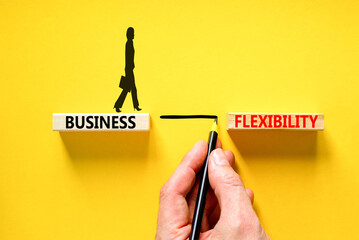 Business flexibility symbol. Concept words Business flexibility on beautiful wooden block....