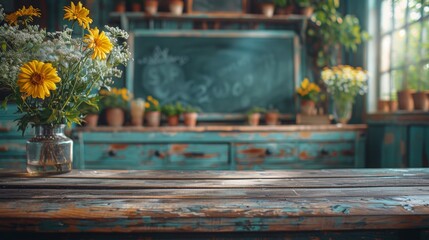 Apple on Wooden Table