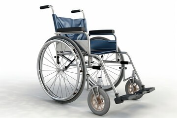 Wheel Chair. Isolated White Bicycle Wheelchair for Disabled Medical Equipment