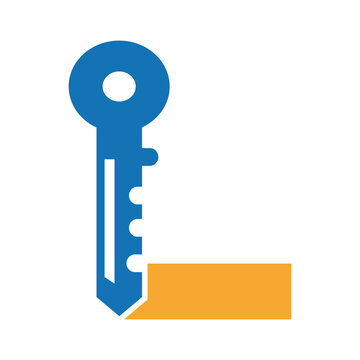 recommend clip art: Key Logo combine with letter L vector template