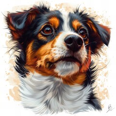 Dog head illustration , high quality, high resolution