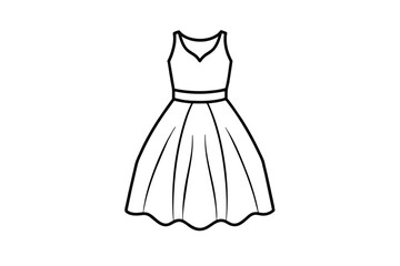 Dress line art vector illustration