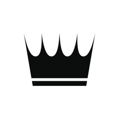 Crown Silhouette Icon and Symbol Flat Vector Transparent Background