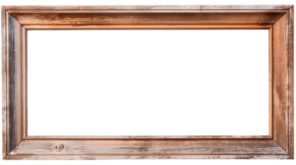 Wood vintage frame backgrounds rectangle isolated on transparent background.


