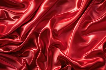 Fototapeta premium Fabric Fold. Luxury Red Satin Smooth Background for Celebration and Ceremony Events