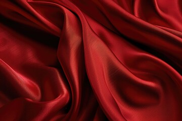 Fabric Fold. Red Satin Luxury Texture for Celebration and Ceremony Event