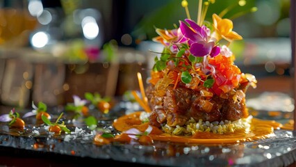 The chefs passion for using tropical ingredients is evident in every dish they create each one showcasing the diversity and richness of the regions cuisine.