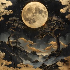 moon over the clouds