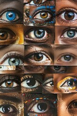 close-up of people's eyes. Selective focus