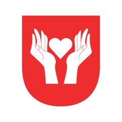 Obraz premium Initial Hand Love Logo combine with letter U vector template